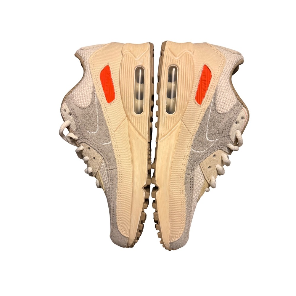 New Nike Men's Air Max 90 Size 7 Sail Light Bone Orange Sneakers No Box - Picture 3 of 11